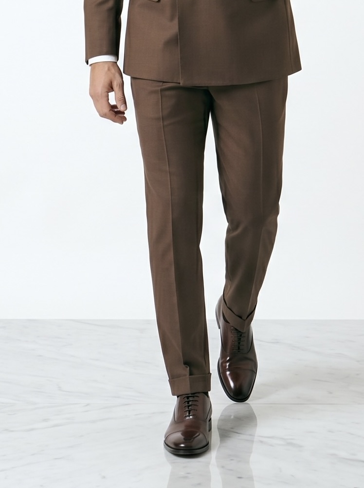 Brown Regular Fit Pants for Men – Formal & Business Wear