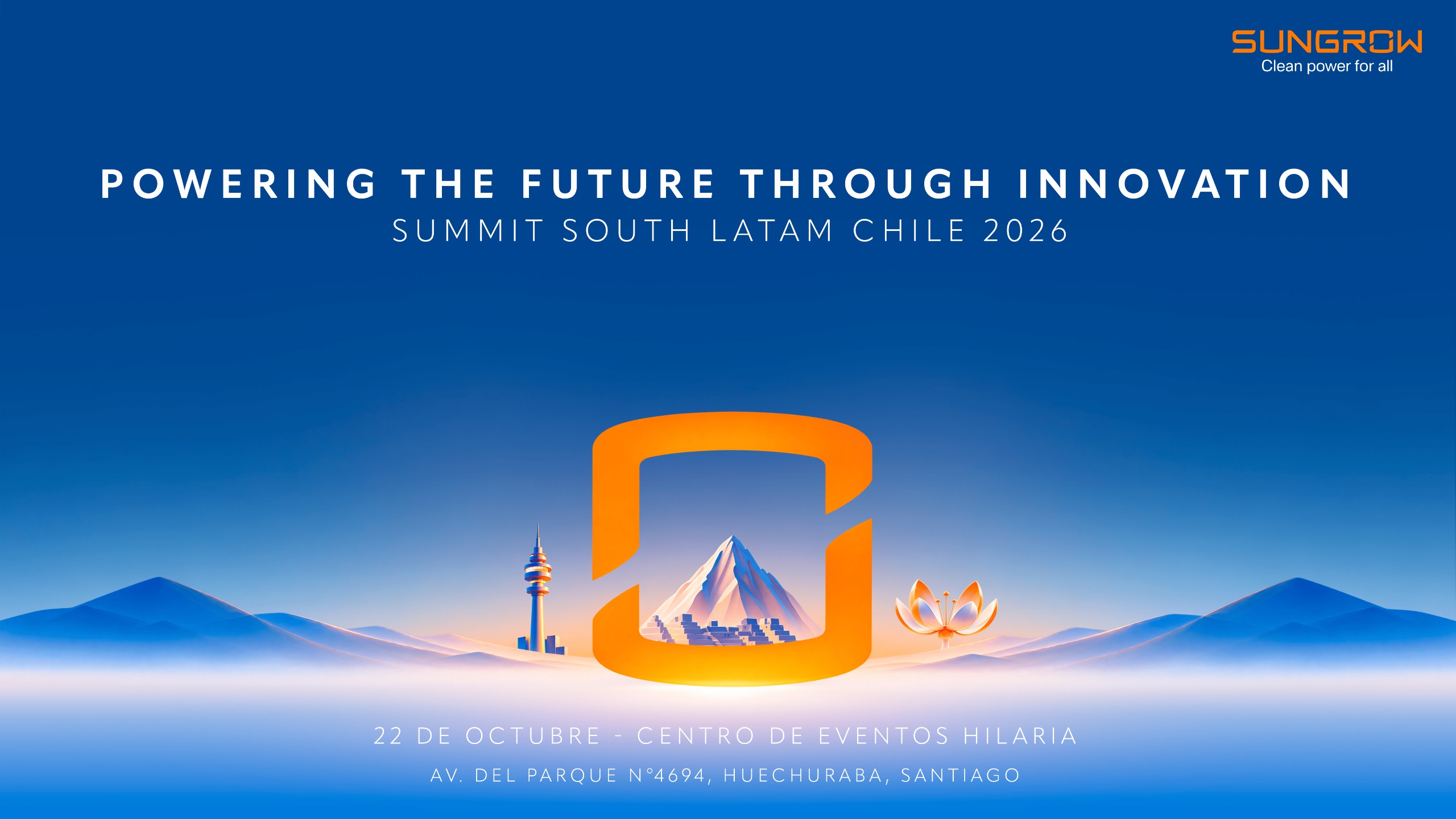 Chile será sede del Summit South LATAM 2026 de Sungrow, encuentro que analizará el futuro del almacenamiento energético y las energías renovables