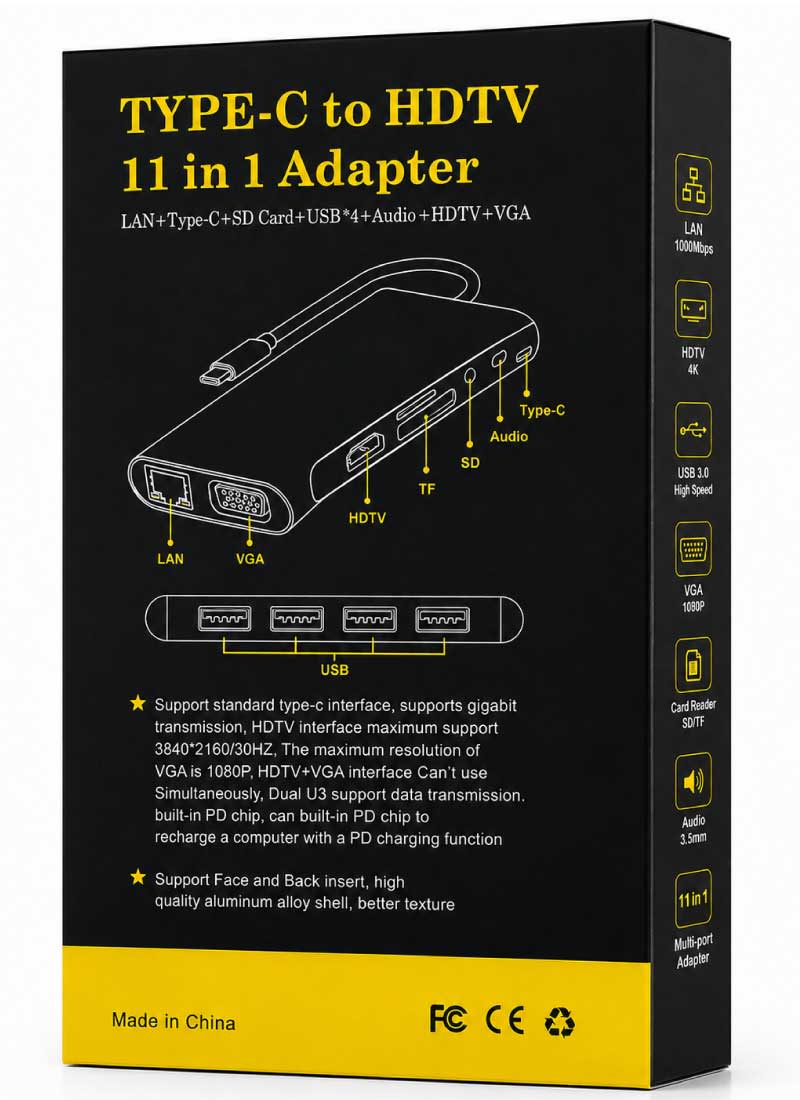 TYPE-C to HDTV 11-in-1 Multiport Adapter 3
