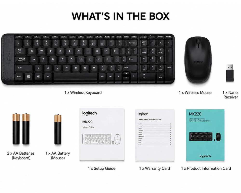Logitech MK220 Wireless Keyboard & Mouse Combo 2