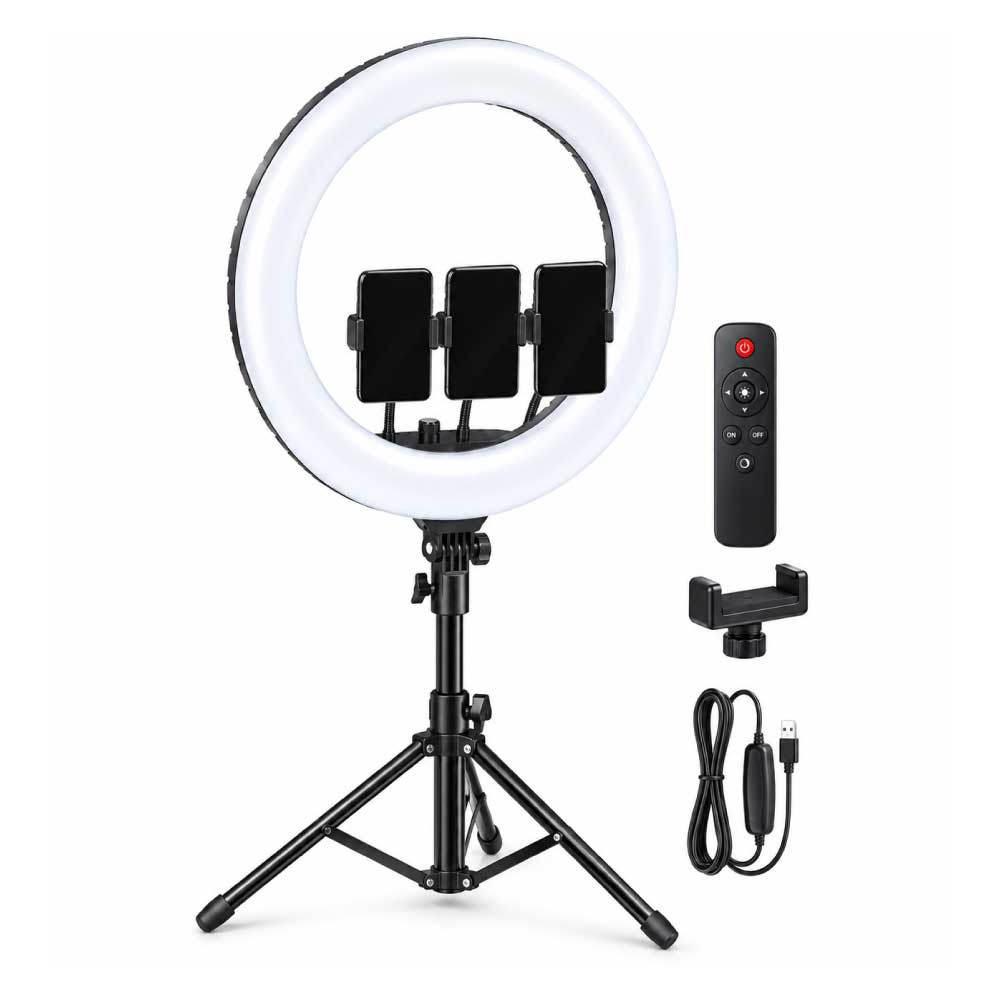 RL-18 18" LED Soft Ring Light with Remote Control & 3 Phone Holders