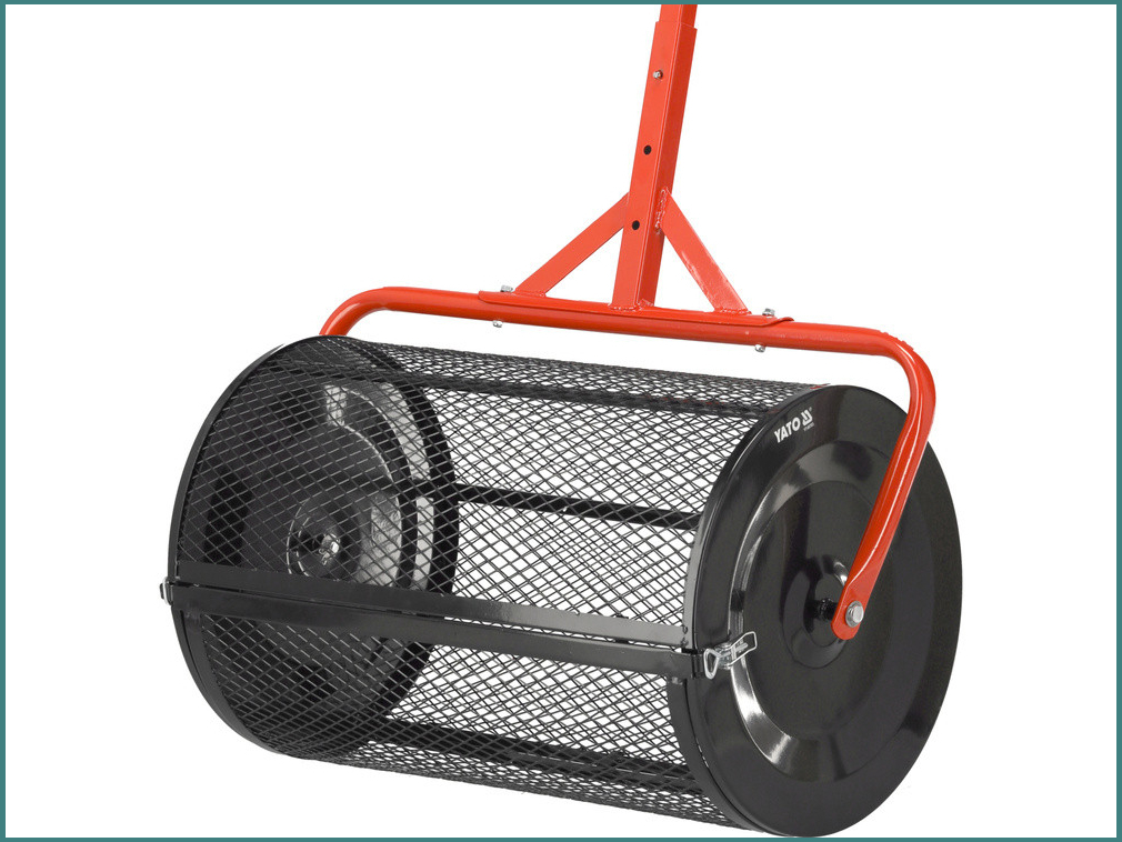 Сетчатый каток для разбрасывания компоста YATO Ø40 см, высота ручки регулируемая, макс. вес 50 кг