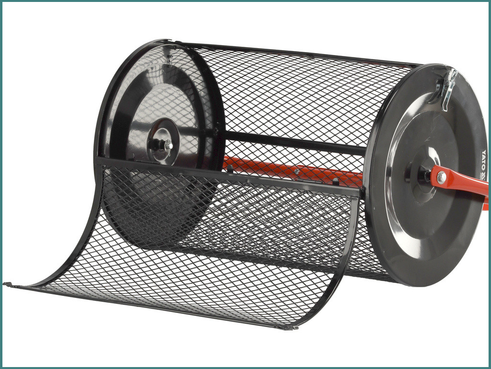 Сетчатый каток для разбрасывания компоста YATO Ø40 см, высота ручки регулируемая, макс. вес 50 кг