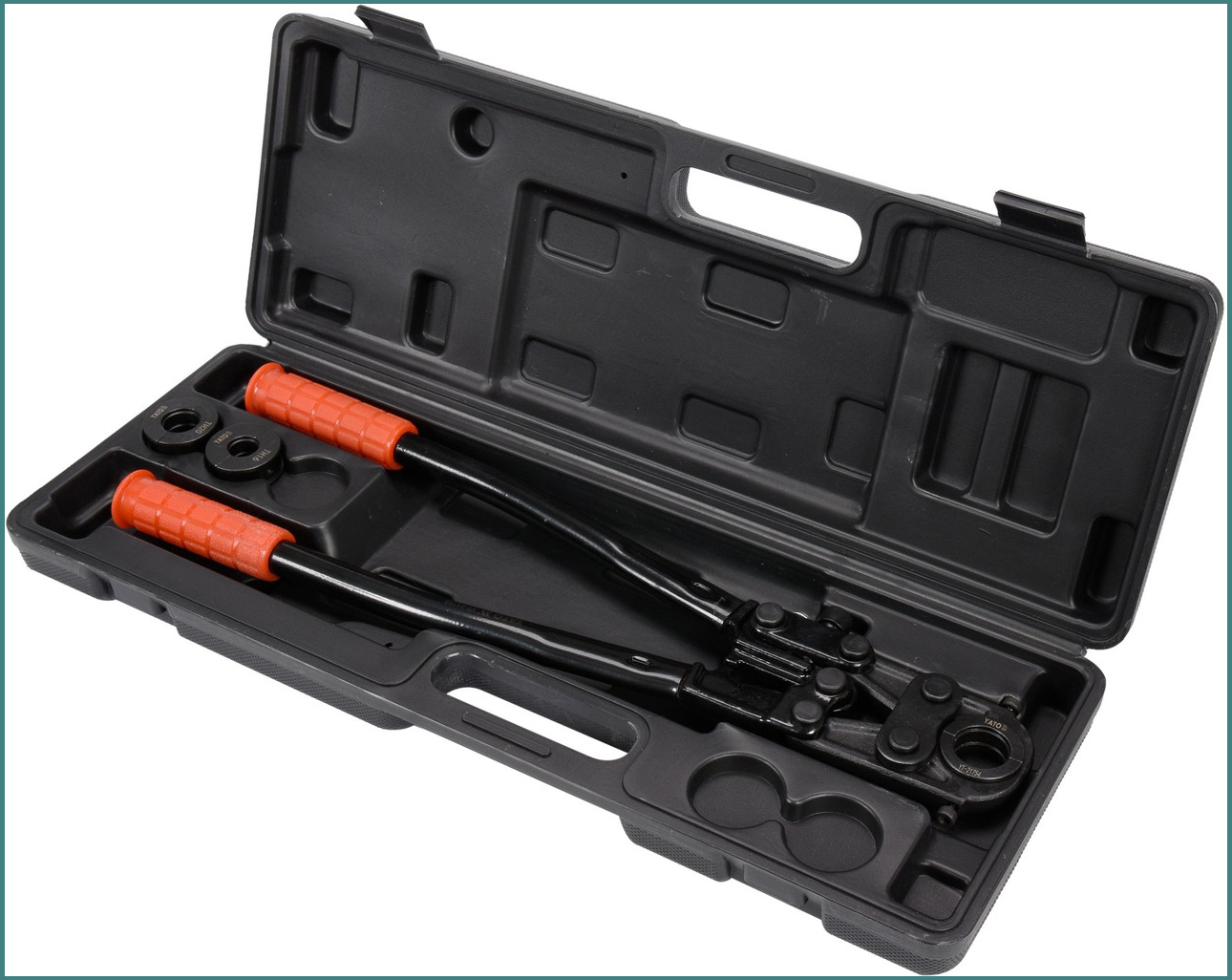 Пресс-клещи для труб PEX-AL PEX/PERT с насадками 16/20/26 мм YATO, ручной гидравлический обжимной инструмент