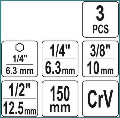 Набор адаптеров для торцевых головок 1/4