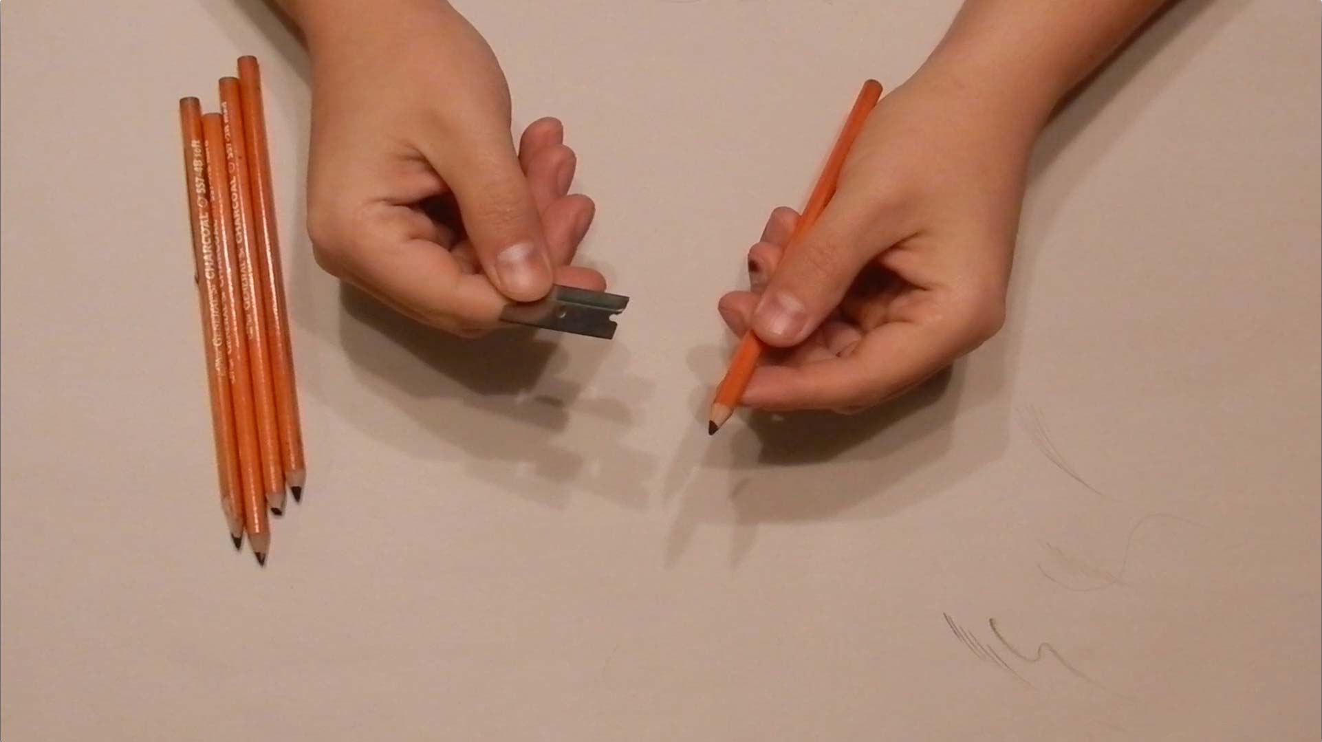 How To Sharpen Charcoal Pencils Process 1