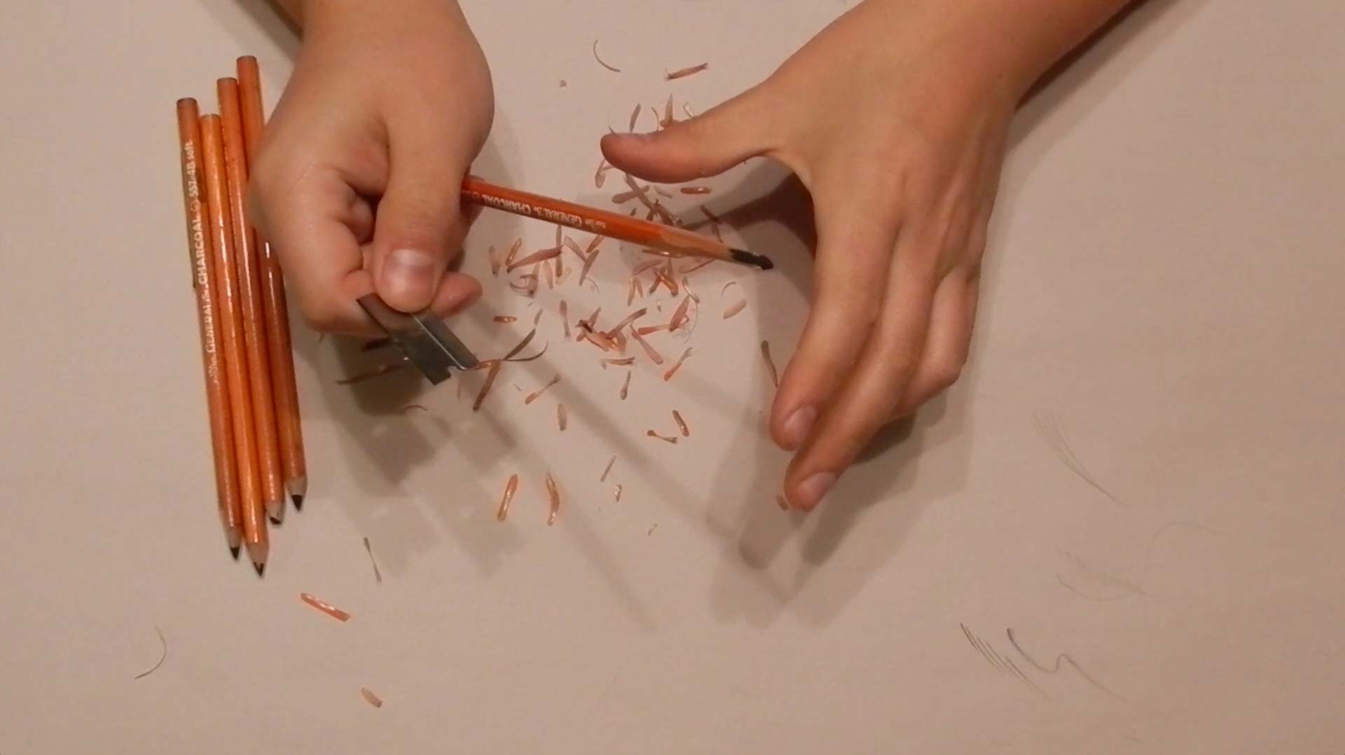 How To Sharpen Charcoal Pencils Process 2