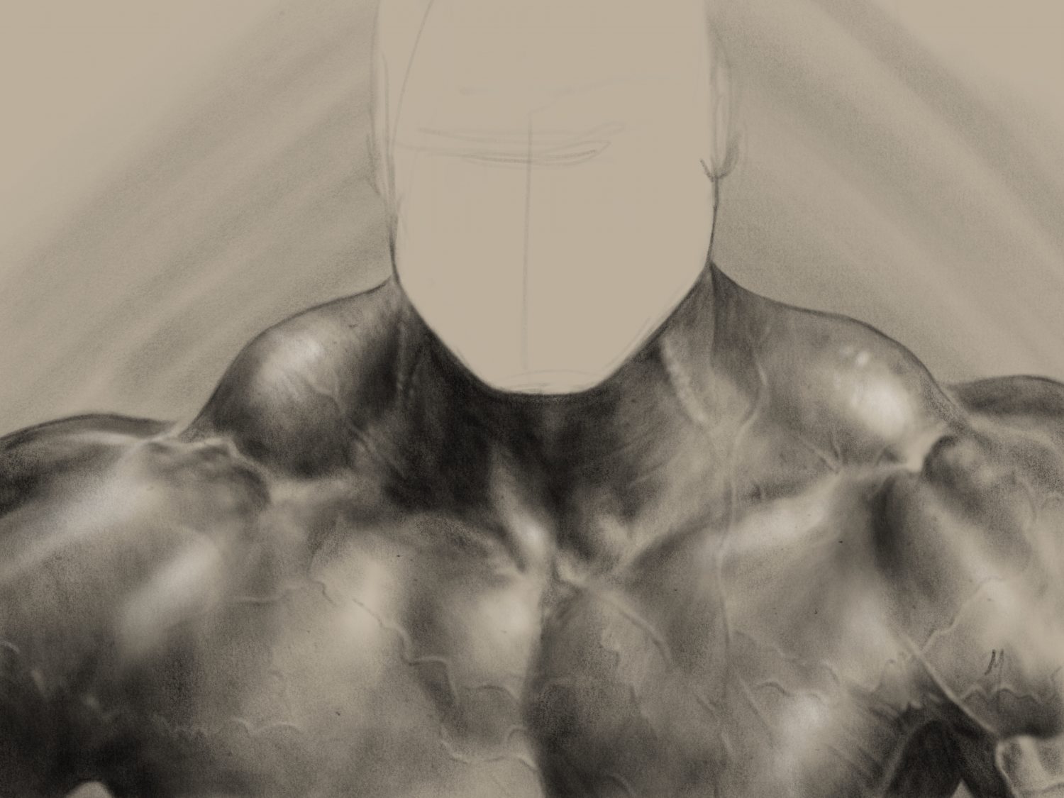 Neck Study in Digital Charcoal by Adam Miconi