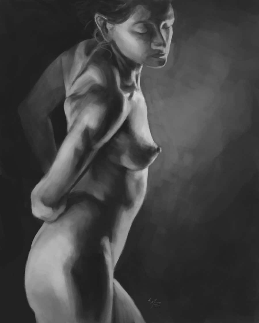 Digital Figure Painting Study by Adam Miconi