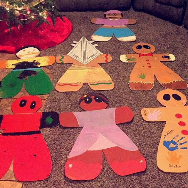 Gingerbread Man Cardboard Painting