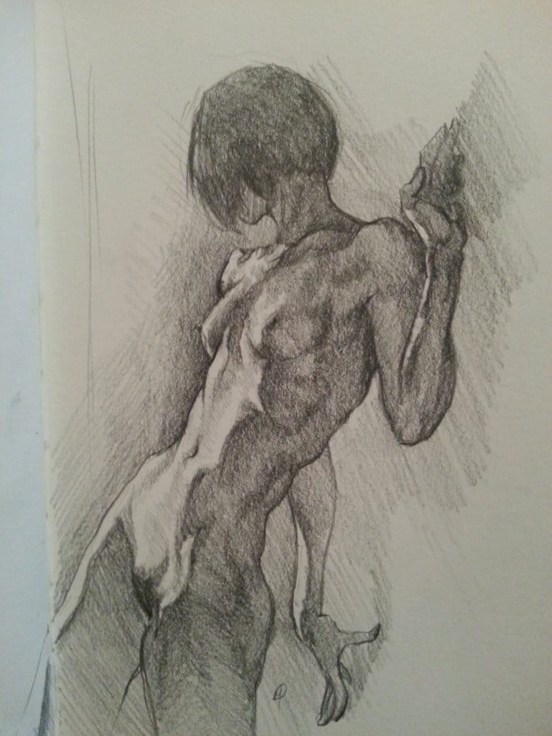 Figure Drawing in Sketchbook by Adam Miconi