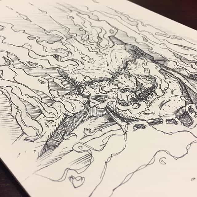 Inktober Day 19 Theme Cloud by Adam Miconi