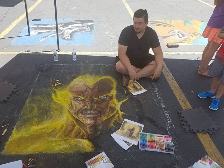 Magin Vegeta in Chalk Process by Adam Miconi