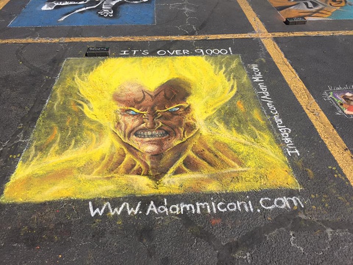 Chalk It Up North - DBZ Vegeta In Chalk Final by Adam Miconi