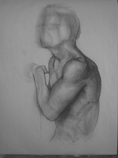 Shoulder Study in Charcoal by Adam Miconi