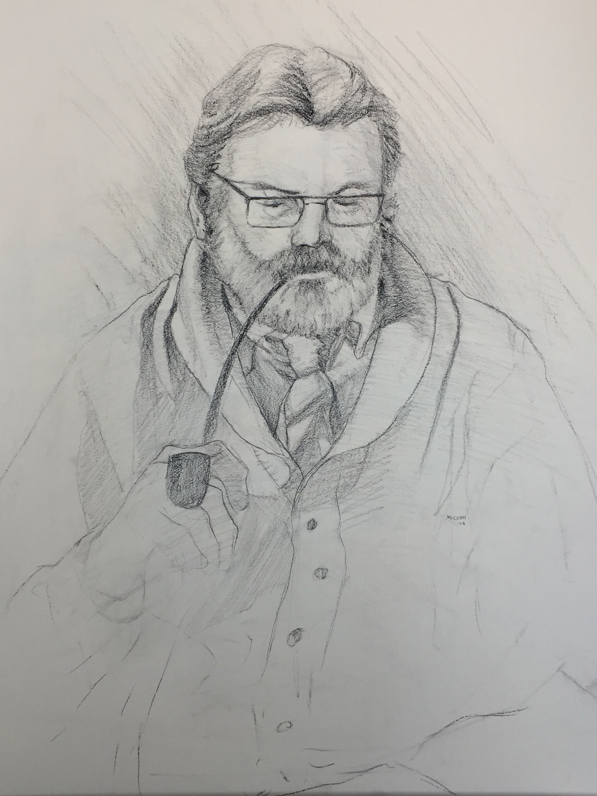 Figure Drawing in Charcoal | The Pastor | Final Drawing