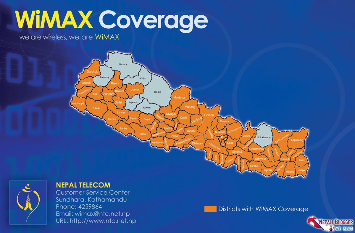 Wimax Coverage of Nepal Telecom in Nepal