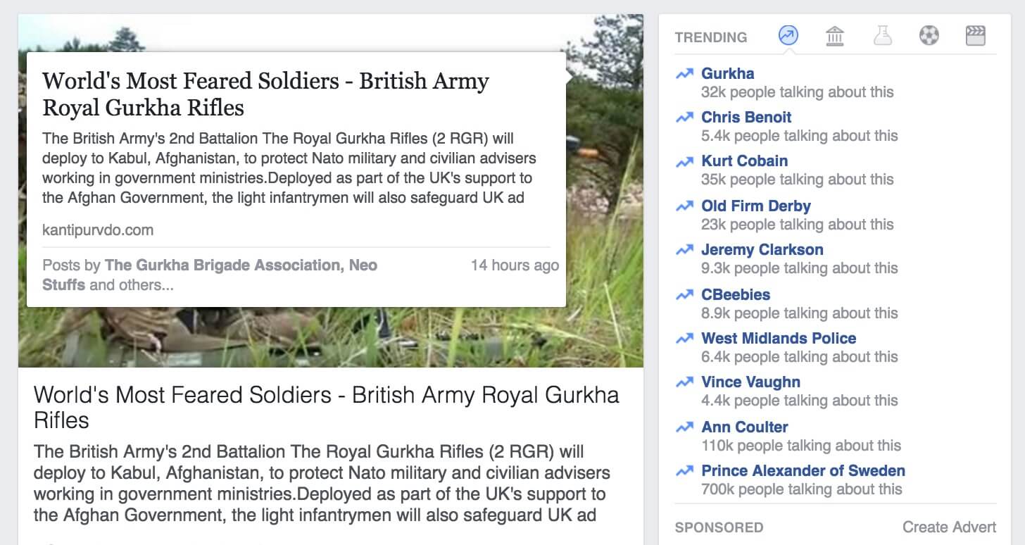 Gurkha news story from unauthentic source trending on Facebook