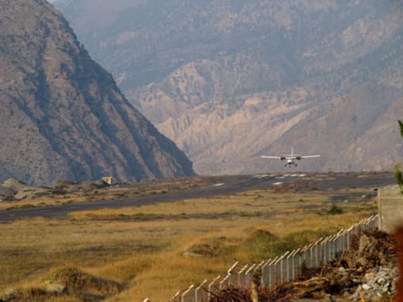 Agni Plane Landing at Jomsom Airport in Nepal