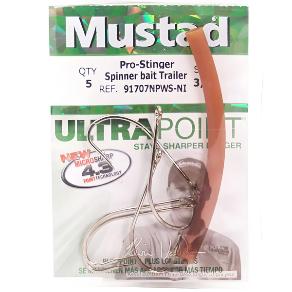 MUSTAD Spinner Bait Trailer Hook With Stopper 91707NPWS