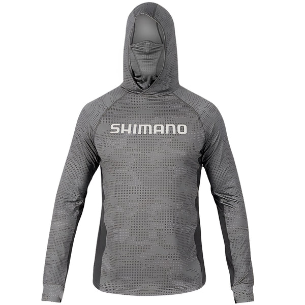 Shimano Jersey De Pesca Con Gorro Camuflaje Grey SHMHOODGREY 