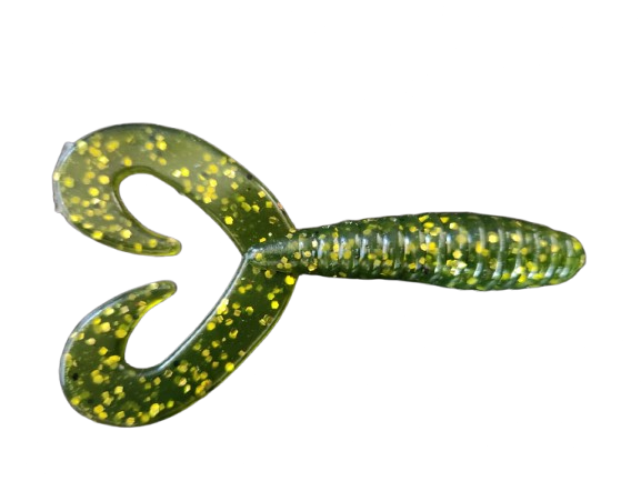 TWIN TAIL GRUB WATERMELON GOLD