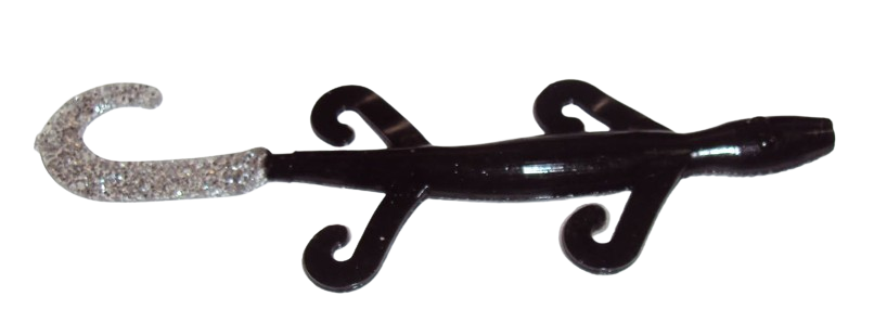 MINI LIZARD BLACK SILVER TAIL