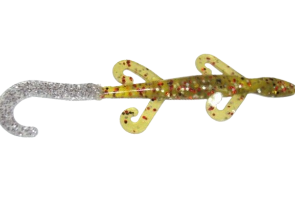 MINI LIZARD WATERMELON RED SPARKLE SILVER TAIL