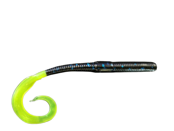 CURLY TAIL BLACK BLUE NEON CHART TAIL