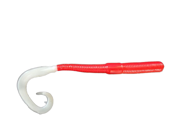 CURLY TAIL HOT RED WHITE TAIL