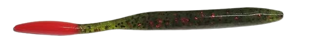 DROP SHOT WORM WATERMELON RED ORANGE TAIL