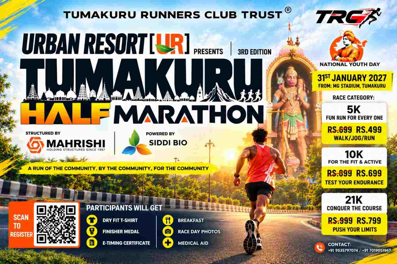 Tumakuru Half Marathon 3rd Edition banner