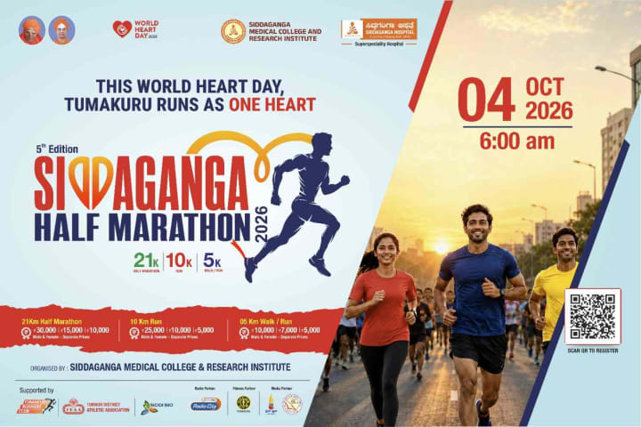 Siddaganga Half Marathon | World Heart Day 2026 banner
