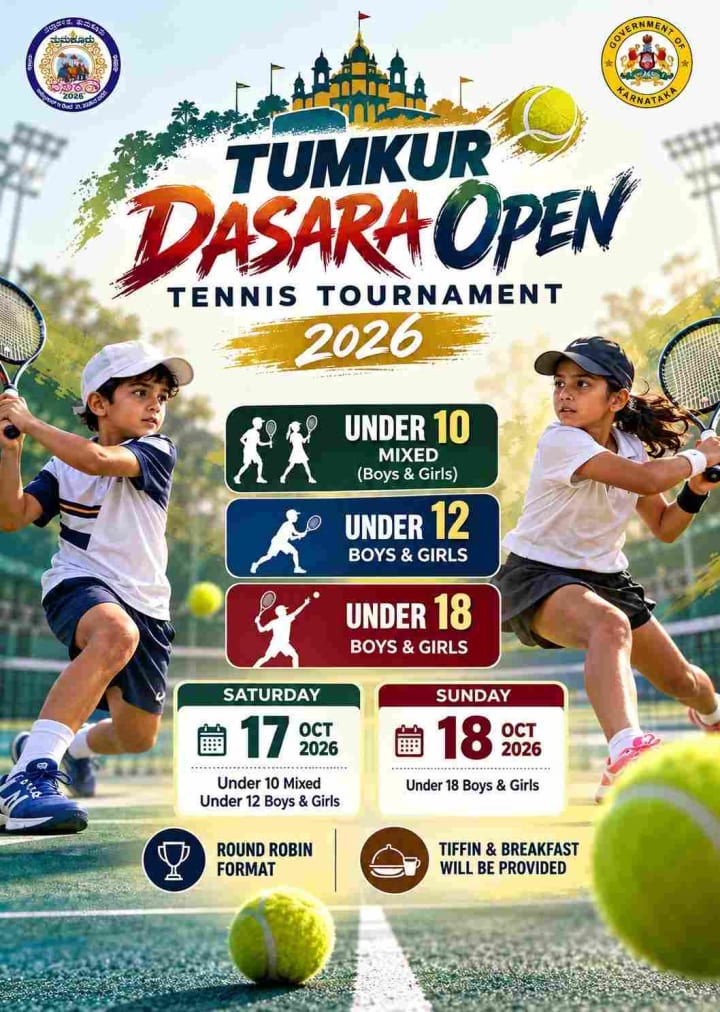 Tumkur Dasara Open Tennis Tournament 2026 banner