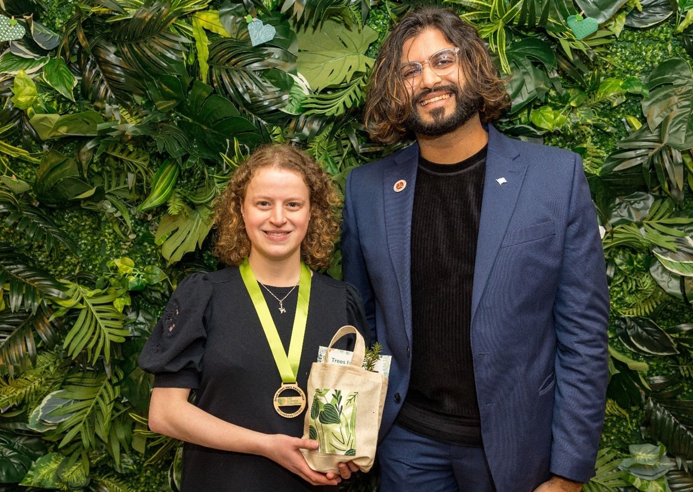 Labour’s Minesh Parekh, alongside MP Olivia Blake, at the 2023 Green Heart Hero Awards