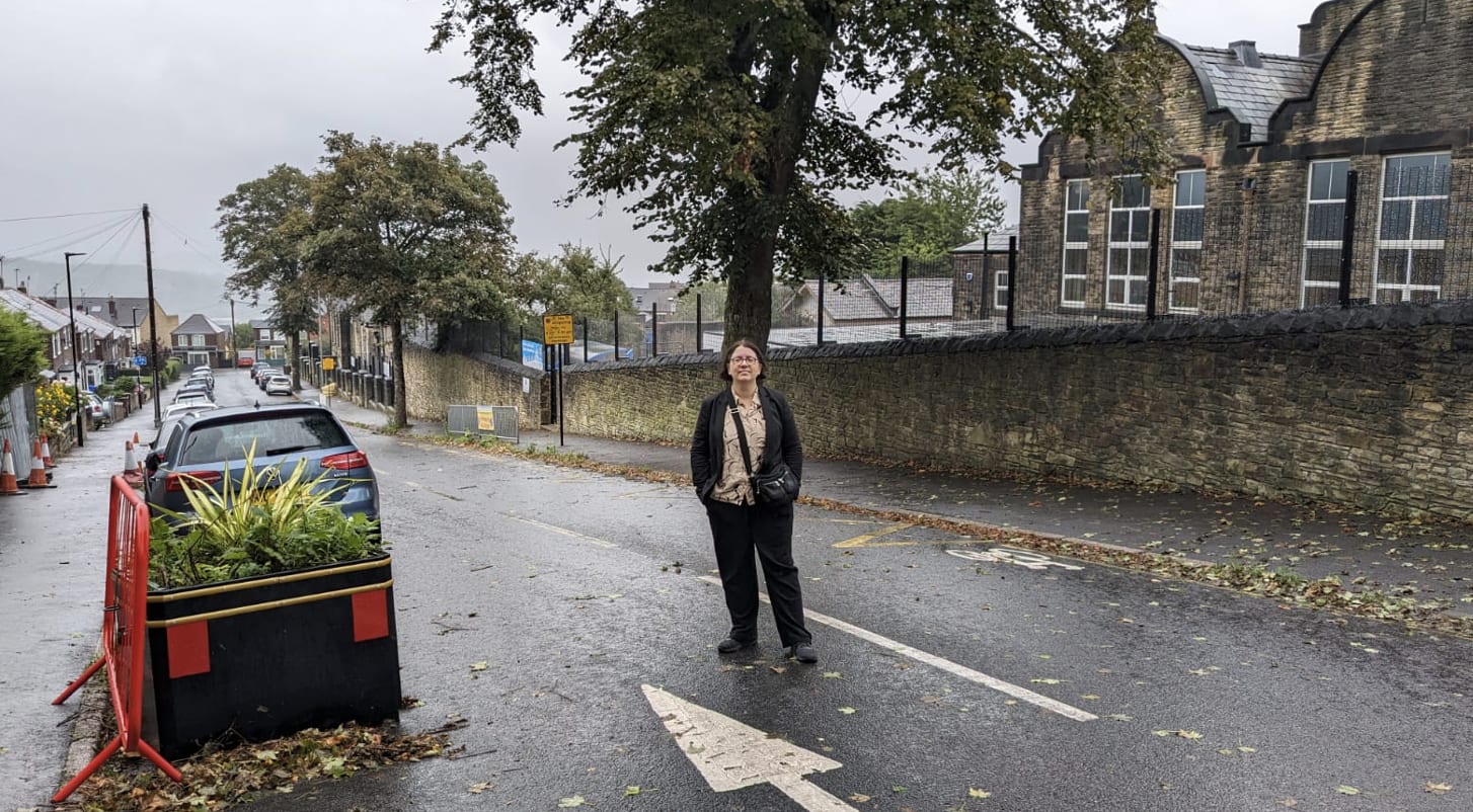 Councillor Ruth Milsom, at the School Street closure on Mona Avenue