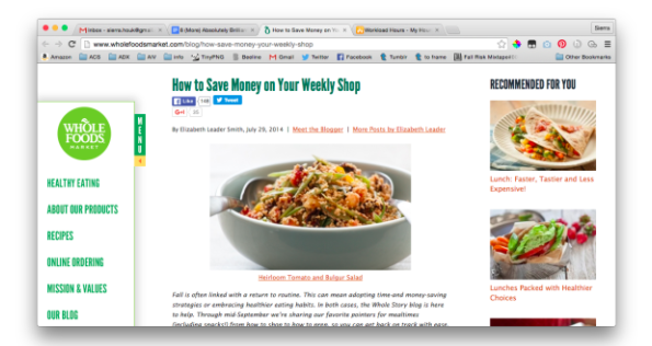 Food tech content marketing example