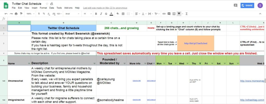 twitter chat template