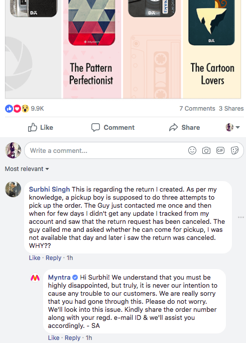 Myntra Query