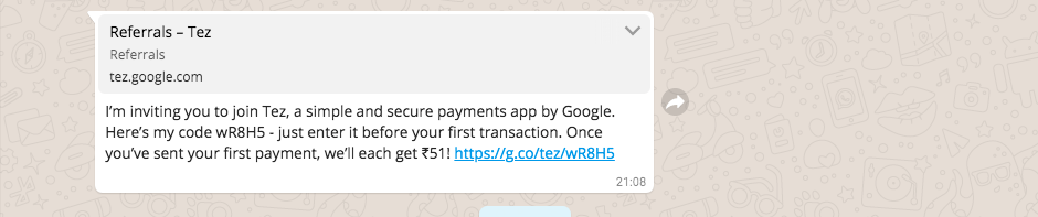 Whatsapp referral