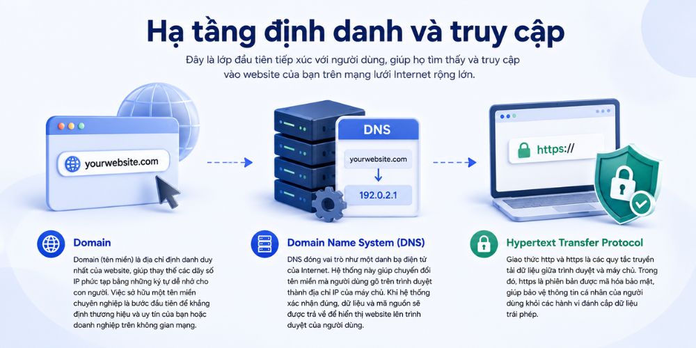 Hạ tầng định danh và truy cập giúp người dùng tìm thấy website trên trình duyệt