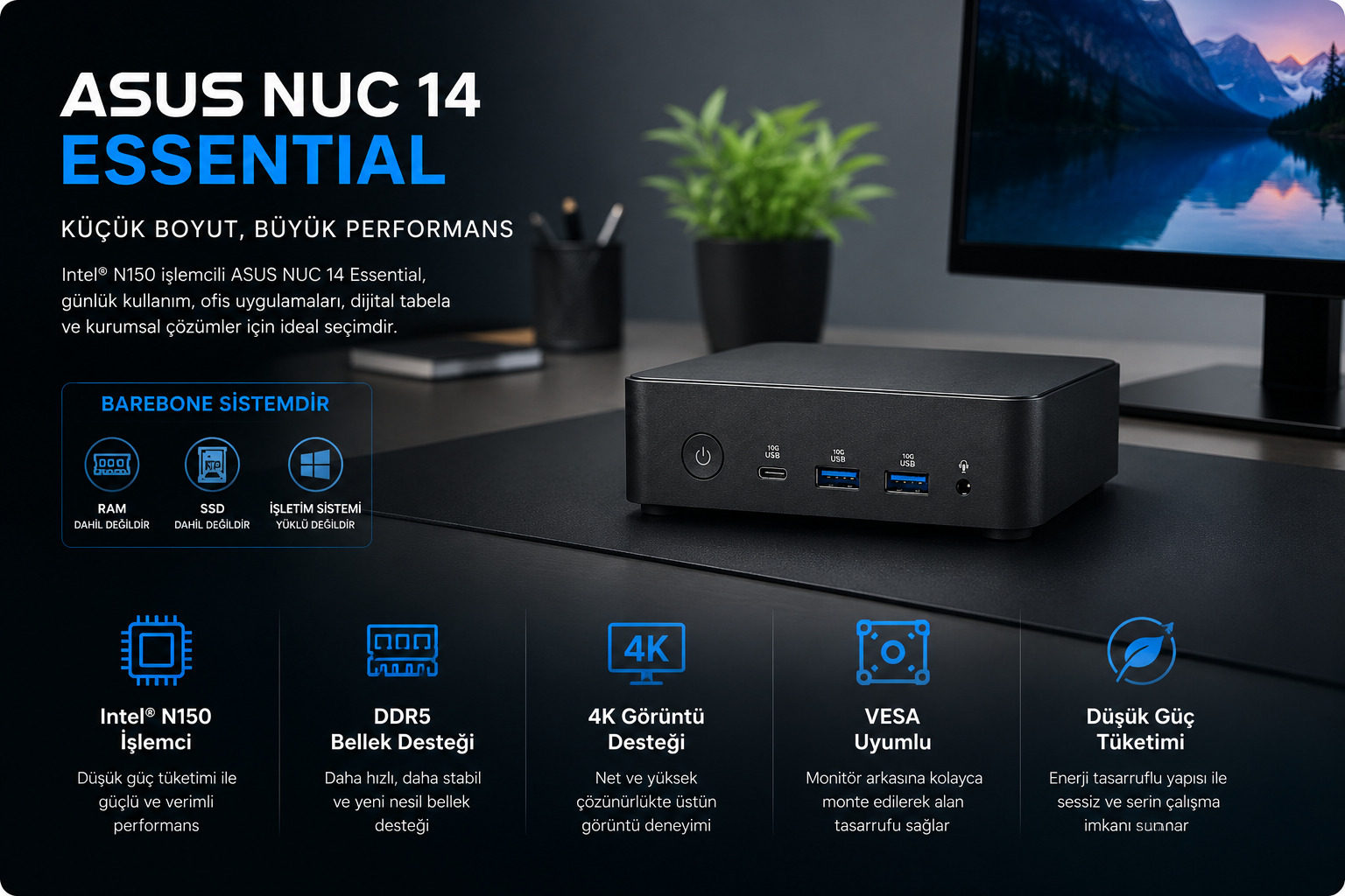 ASUS NUC 14 Essential kullanım alanları