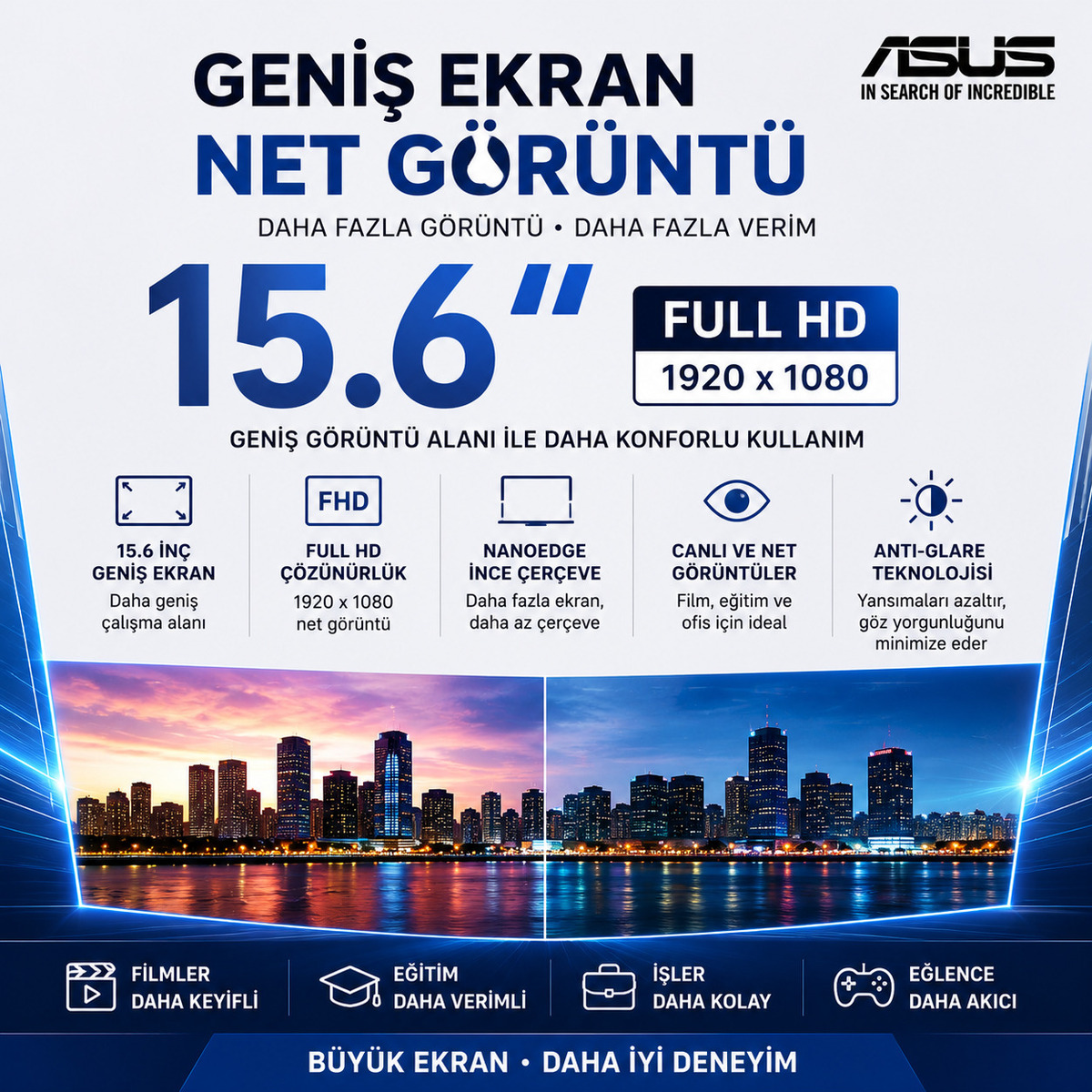 15.6 Full HD Ekran Görseli
