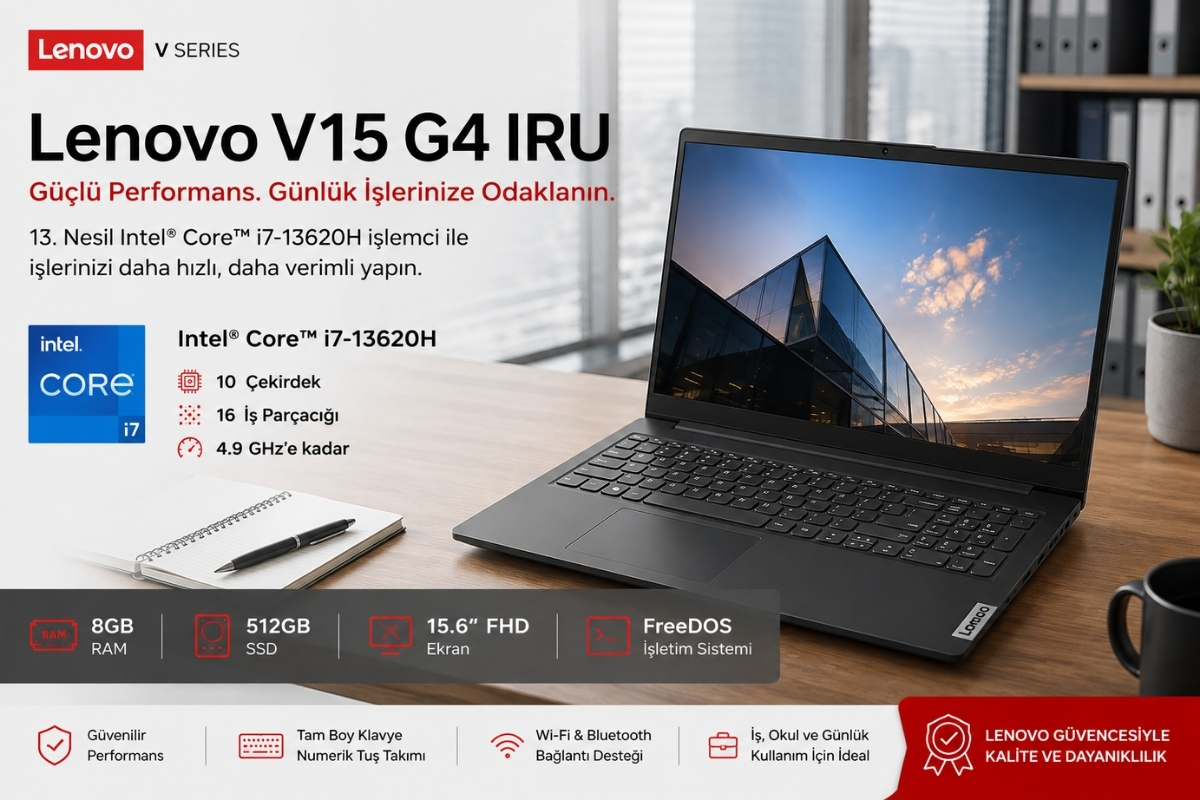 Lenovo V15 G4 IRU Intel Core i7-13620H 8GB RAM 512GB SSD 15.6 FHD FreeDOS Notebook