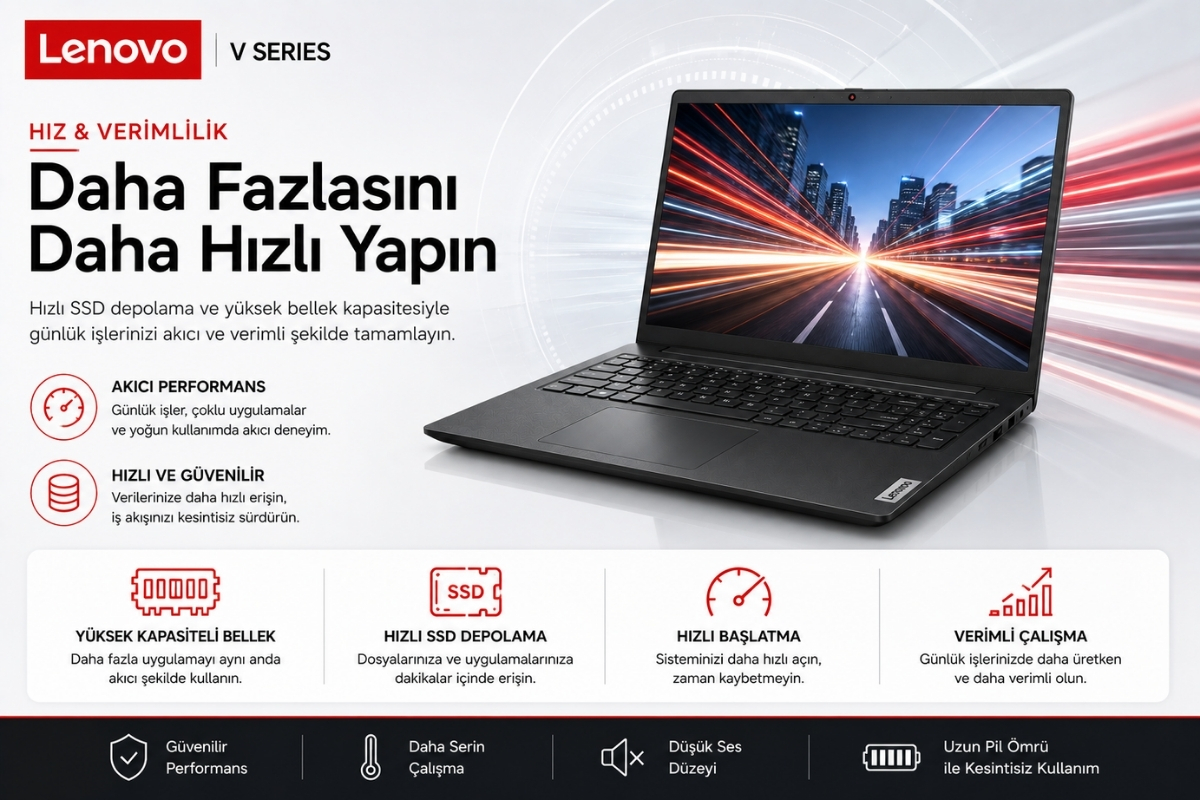 Lenovo V15 G4 IRU Hızlı SSD ve Bellek Performansı