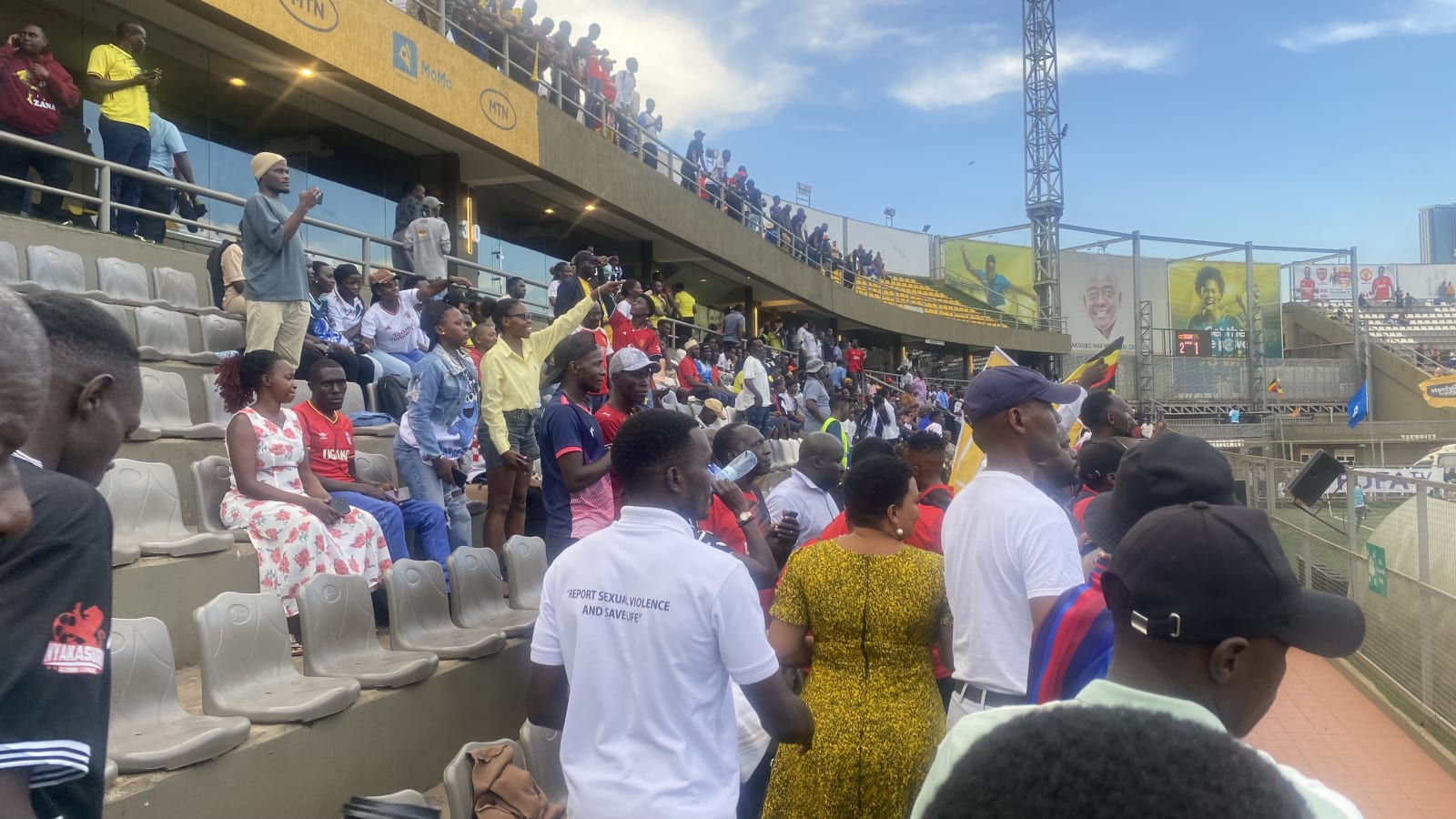 Uganda fans in the stands at Hamz Stadium