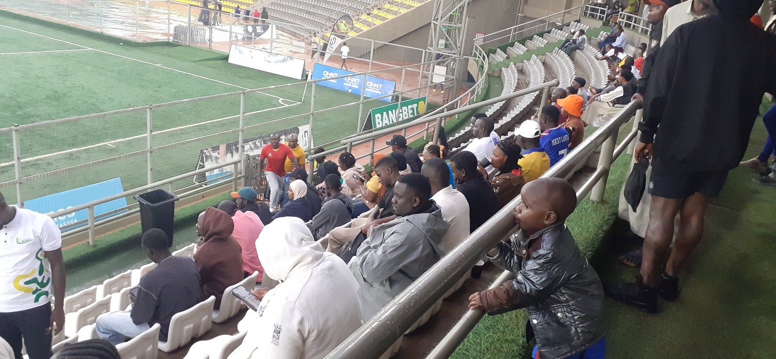 Fans watching Entebbe UPPC vs Police FC at Hamz Stadium, Nakivubo