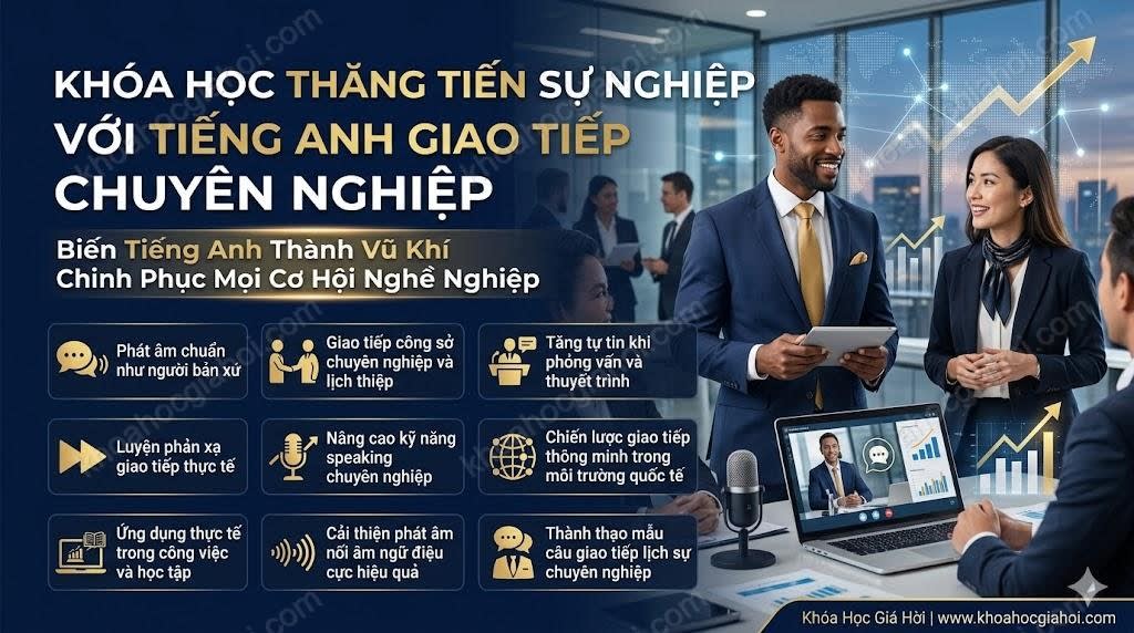 Khóa Học Thăng Tiến Sự Nghiệp Với Tiếng Anh Giao Tiếp Chuyên Nghiệp