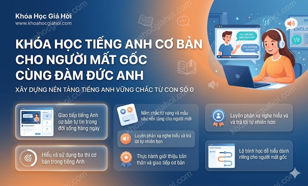 Khóa Học Tiếng Anh Cơ Bản Cho Người Mất Gốc Cùng Đàm Đức Anh