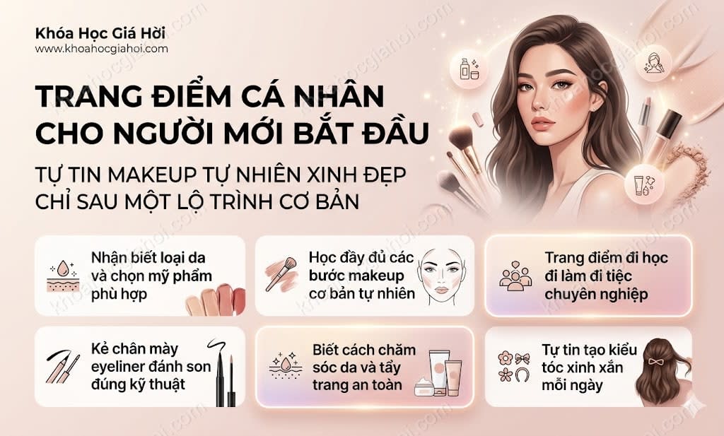Khóa Học Trang Điểm Cá Nhân Cho Người Mới Bắt Đầu